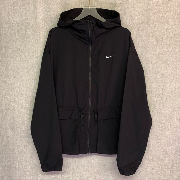 NIKE Sportswear Everything Woven Oversized Full Zip Hooded Jacket MEDIUM Black - Picture 3 of 14